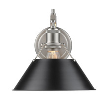  3306-1W PW-BLK - Orwell PW 1 Light Wall Sconce in Pewter with Matte Black shade